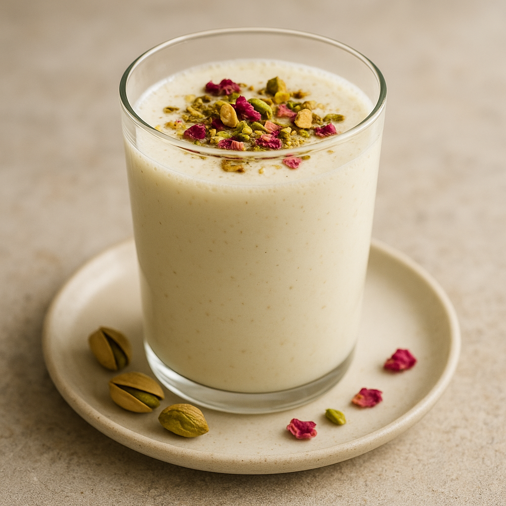 Mocktail „Pistachio Rose Lassi Cooler“ (0% Alkohol)
