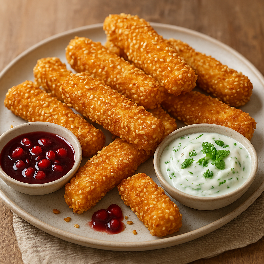 Knusprige Halloumi-Sticks „Simit Crunch“