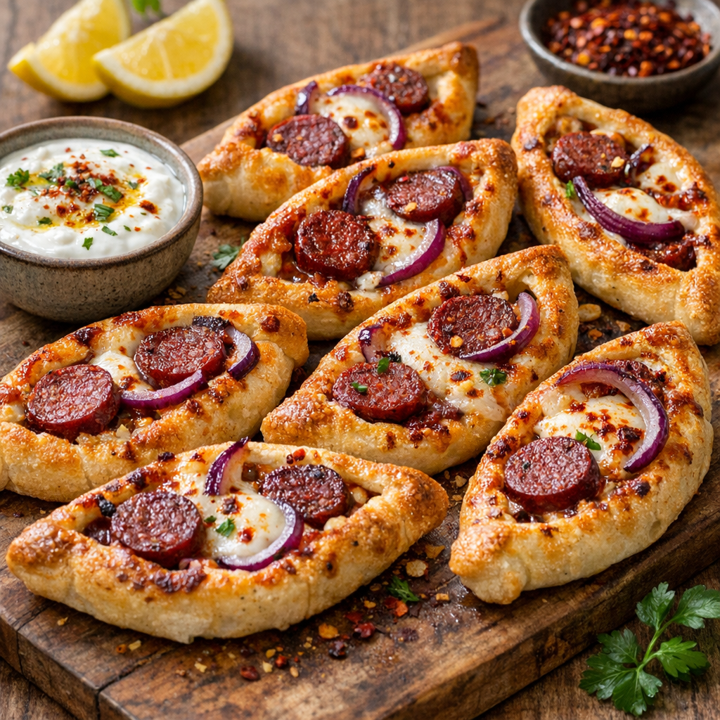 Sucuk-Crunch Pide Bites